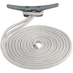 Double Braid Nylon Dock Line White 3/8"x10'