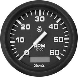 Euro Tach/Hourmeter 7000 Black