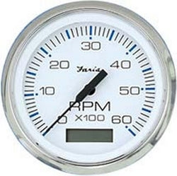 Chesapeake Tach/Hourmeter 7000 RPM SS White