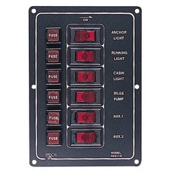 Switch Panel Alum Vertical 6 Rockers