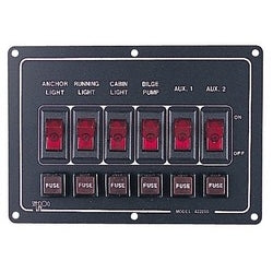 Switch Panel Alum Horizontal 6 Rockers
