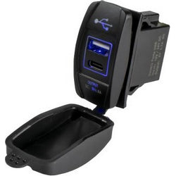 USB C USB A Power Socket Rocker