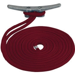 Double Braid Nylon Dock Line Red 1/2"x20'