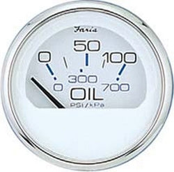 Chesapeake Oil Pressure Gauge SS White
