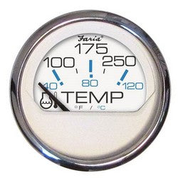Chesapeake Water Temp Gauge SS White