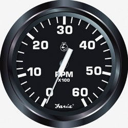 Euro Tachometer Black 6000 RPM