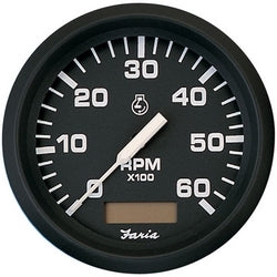 Euro Tach/Hour 6000 Gas Inboard Black