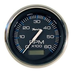 Chesapeake Tach W/Hourmeter 6000 RPM Black
