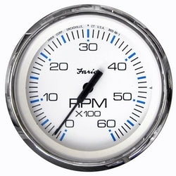 Chesapeake Tachometer SS White 6000 RPM