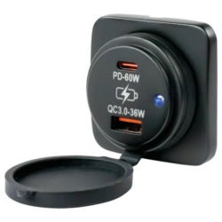 Power Socket USB-A & C Square