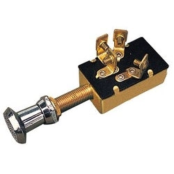 Push Pull Switch Brass 3 Position 2 Circuit