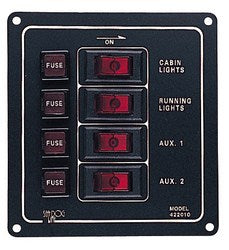 Switch Panel Alum Vertical 4 Rockers