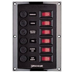 Switch Panel Nylon Vertical  6 Rocker