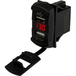 USB Rocker Switch Dual W/VOLT