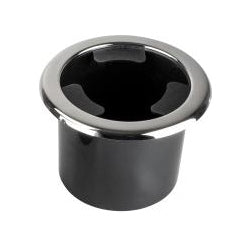 Drink Holder ABS W/Bumpers BK/SS