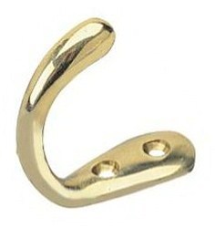 Coat Hook Single Narrow Mount Brass