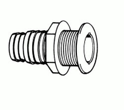 Thru-Hull Straight Black 1-1/8"