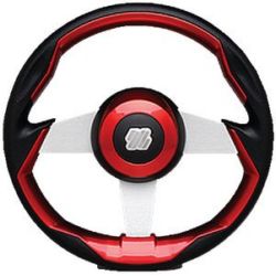 Steering Wheel Silver Aluminum Red